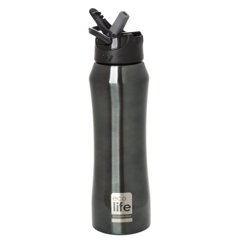 Black Thermos 550ml | Eσωτερικό καλαμάκι