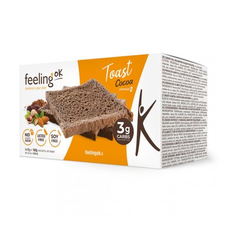 FeelingOk Toast Cacao Φρυγανιές Κακάο με Φυτικές Ίνες χωρίς υδατάνθρακες FeelingOk (4x40g) 160g