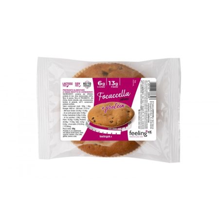 FeelingOk focaccella olives Protein Focaccia Olive - Ιταλικό Ψωμί με ελιές (ελιόψωμο) χωρίς υδατάνθρακες FeelingOk 80g